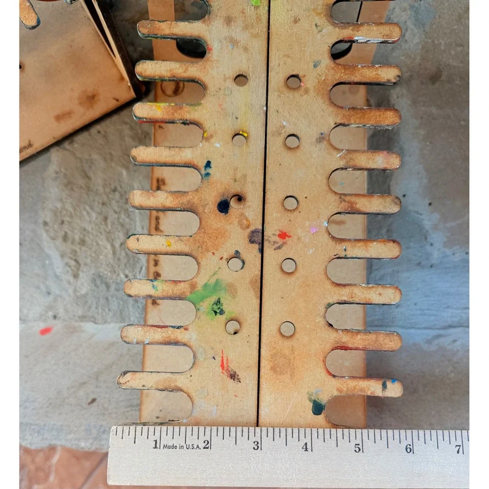 Set of 2 Handmade Artist Paint Tube Brush Storage Racks Made England